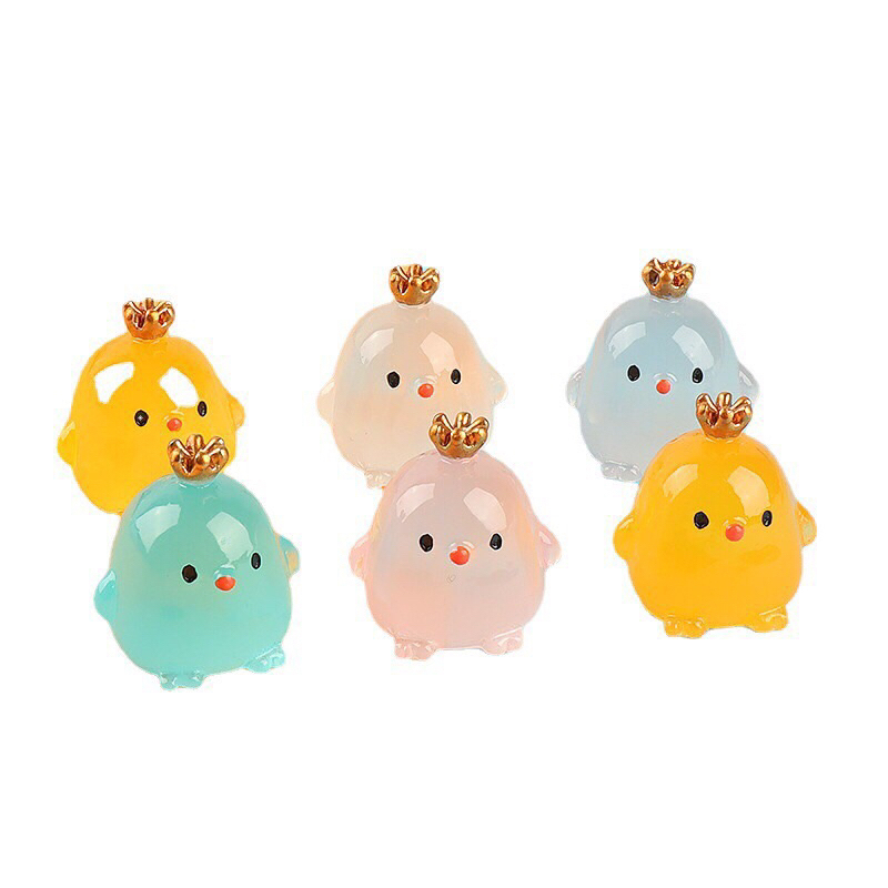 Tổng hợp Mô Hình Gà Con Đội Vương Miện Phát Sáng Trang Trí Phong Cảnh nhà búp bê