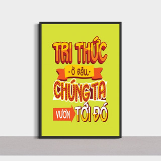 Tranh Lớp Học Treo Tường Tạo Động Lực Học Tập Cho Trẻ Trang Trí Thư Viện Trường Học Slogan Chất Liệu Vải Canvas Có Khung