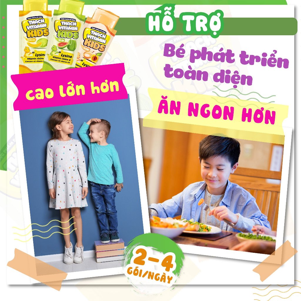 Thạch trái cây Vitamin Kids giúp ăn ngon, tăng đề kháng cho bé (Gói 20g)