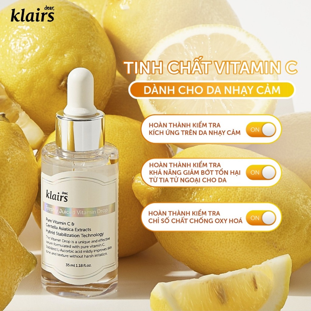 Tinh Chất Vitamin C Klairs Freshly Juiced Dưỡng Sáng Trẻ Hóa Da 35ml Duduhouse