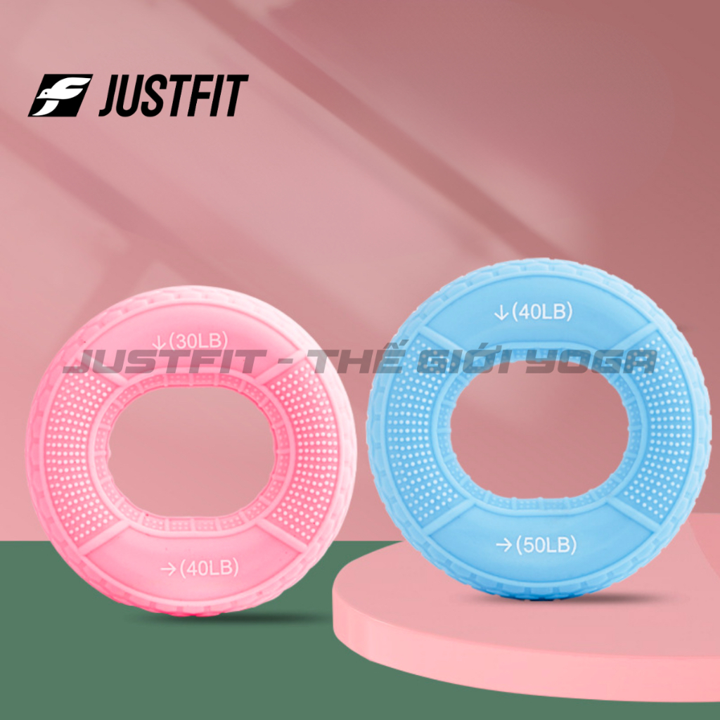 JUSTFIT Vòng tập cơ tay, bóp tay chất liệu silicon tập gym, yoga tại nhà