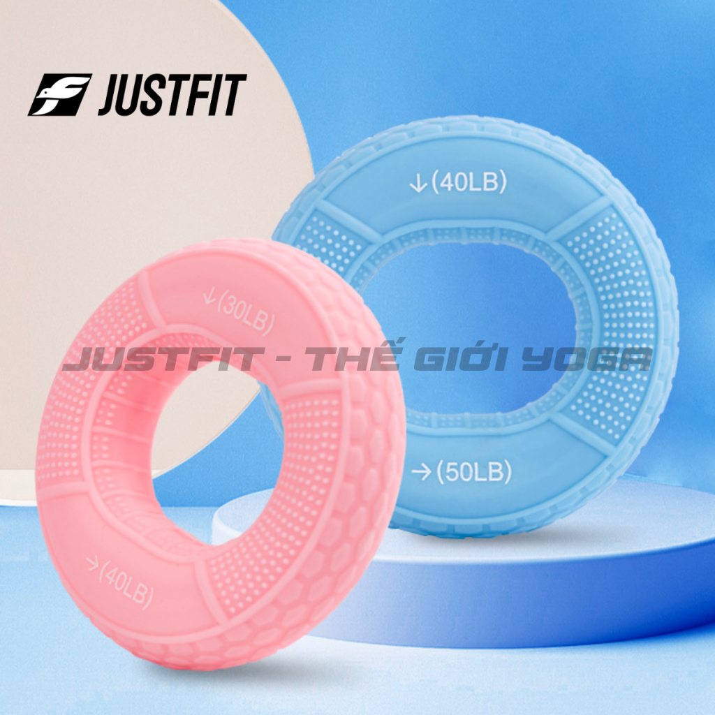 JUSTFIT Vòng tập cơ tay, bóp tay chất liệu silicon tập gym, yoga tại nhà