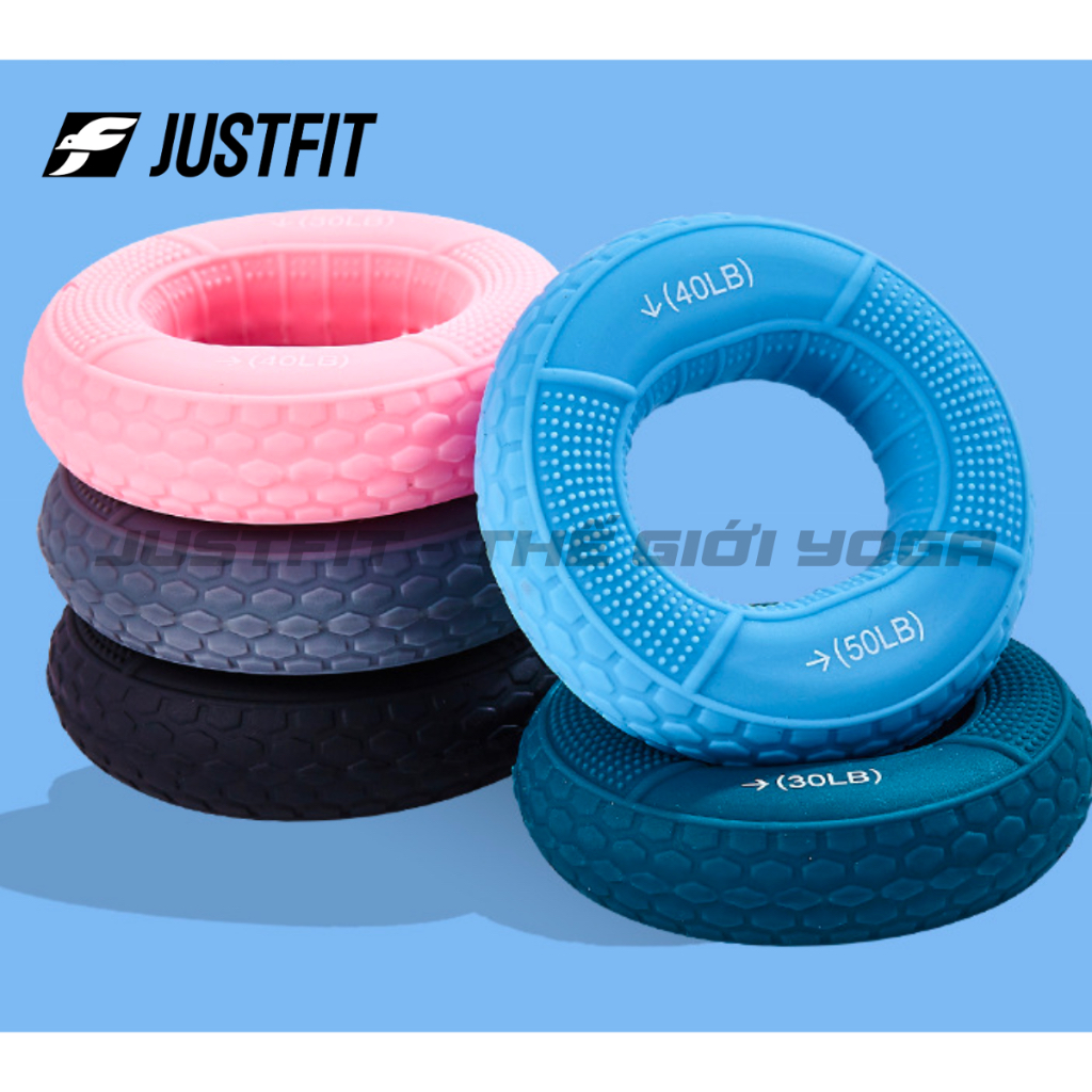 JUSTFIT Vòng tập cơ tay, bóp tay chất liệu silicon tập gym, yoga tại nhà
