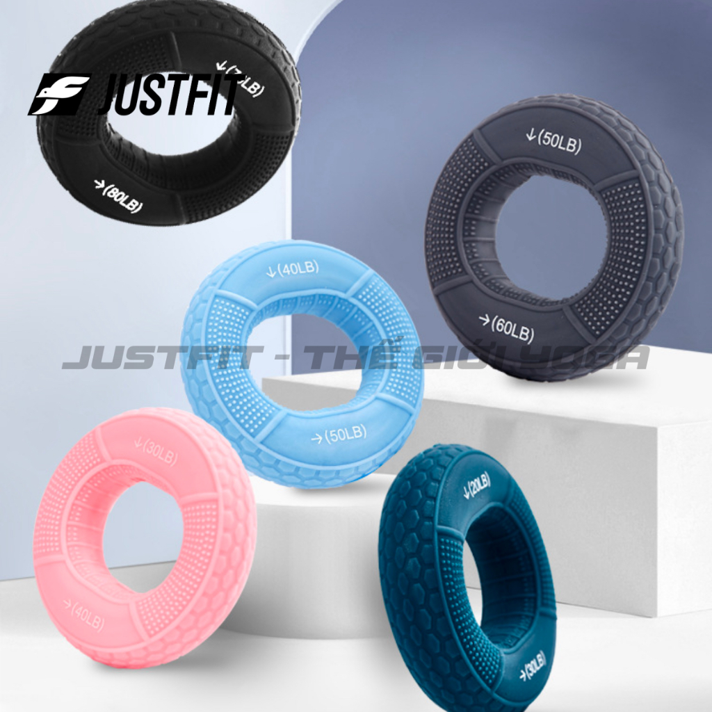JUSTFIT Vòng tập cơ tay, bóp tay chất liệu silicon tập gym, yoga tại nhà