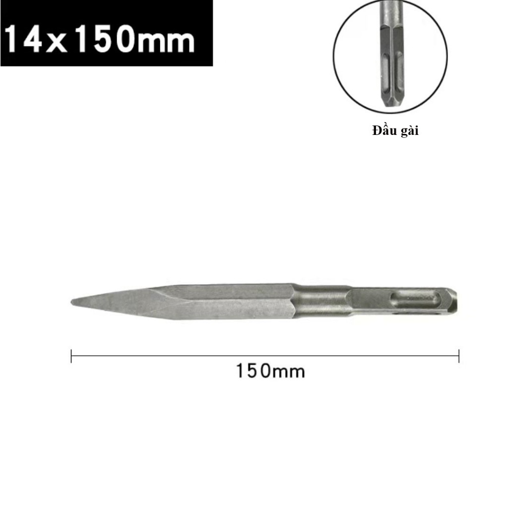 Mũi khoan đục bê tông nhọn 14 x 150mm chuôi gài hàng chất lượng được tôi thép cao cấp