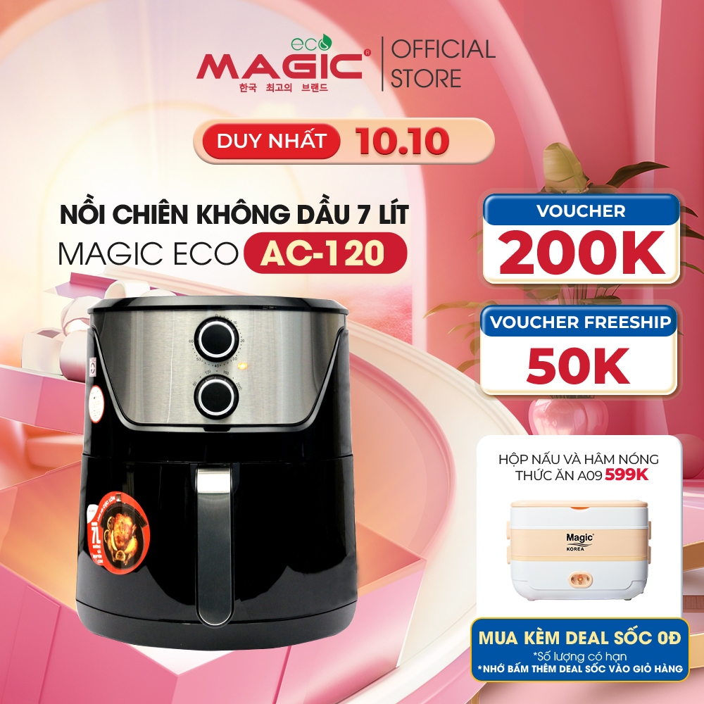 Nồi chiên nướng không dầu Magic Eco AC-120 7L cho gia đình 8-10 người,công suất 1800W,bảo hành chính hãng