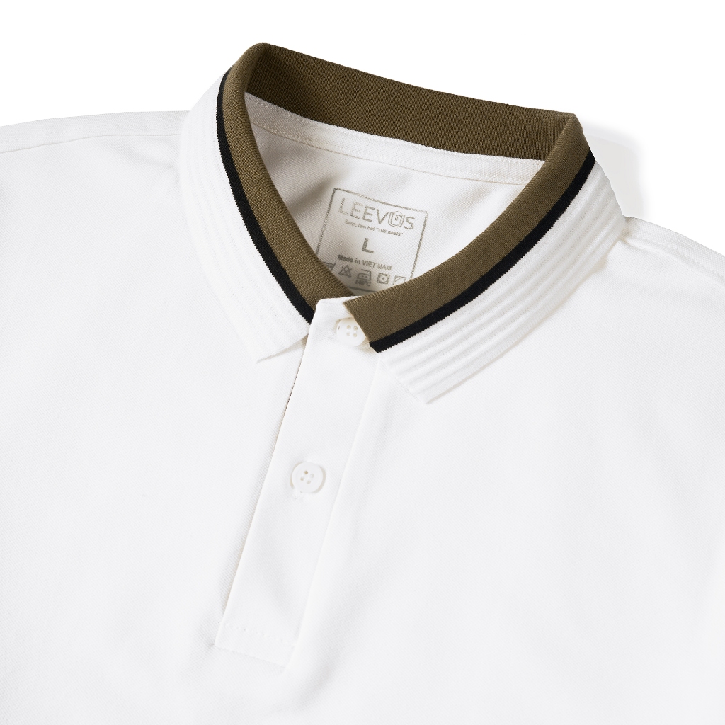 Áo Polo nam BLOCK COLLAR-RIB LEEVUS phối bo, vải CVC cá sấu, form regular APL311