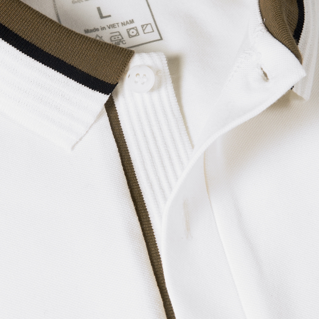 Áo Polo nam BLOCK COLLAR-RIB LEEVUS phối bo, vải CVC cá sấu, form regular APL311