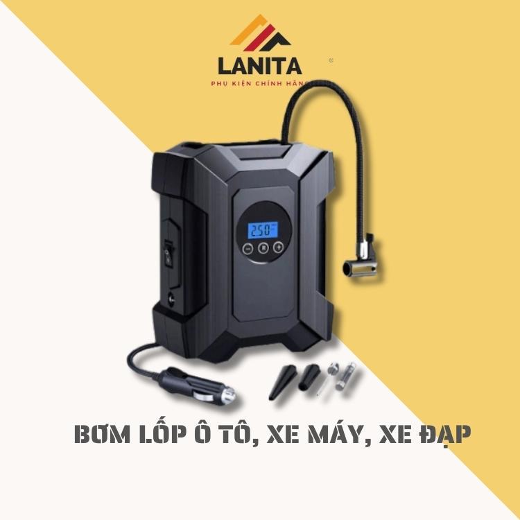 Bơm lốp ô tô Lanita Suitu ST818 công suất 120W màn hình cơ và điện tử kích thước 13,5*7*17cm