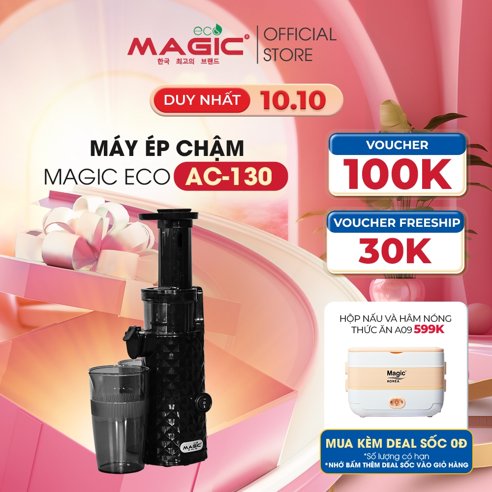 Máy ép chậm thế hệ mới Magic Eco AC130 MADE IN THAILAND,nhỏ gọn lắp ráp nhanh,giảm tiếng ồn,bảo hành chính hãng