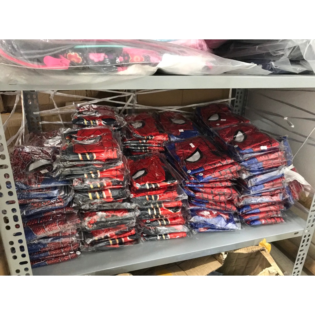 Bộ đồ siêu nhân Người Nhện,Captain cơ bắp liền thân kèm mặt nạ, trang phục hoá trang cosplay halloween cho bé trai E1415