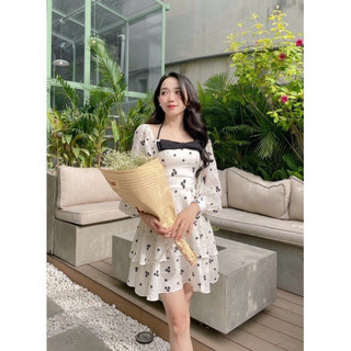 váy hoa xốp gân nổi