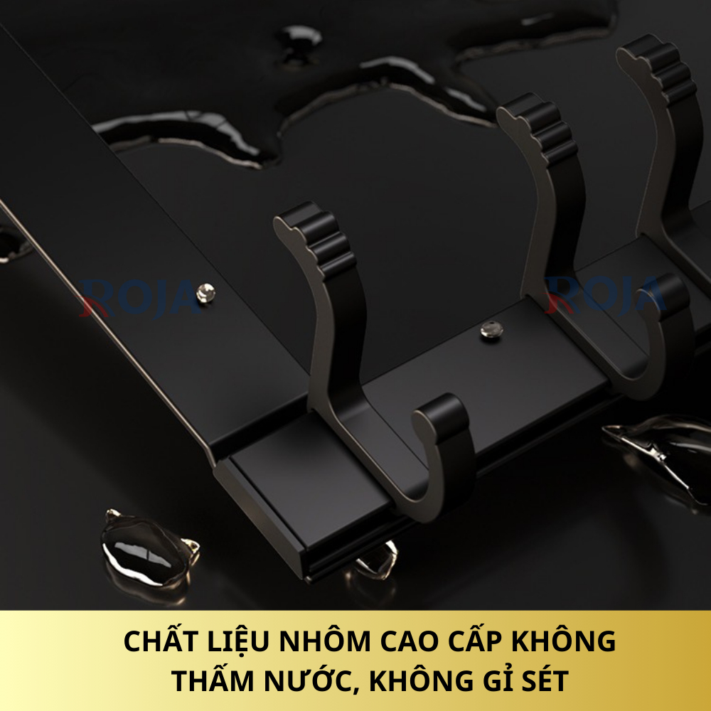 Móc Treo Đồ Đa Năng Móc Treo Sau Cửa Nhôm Không Gỉ Dán Tường Không Cần Khoan ROJA