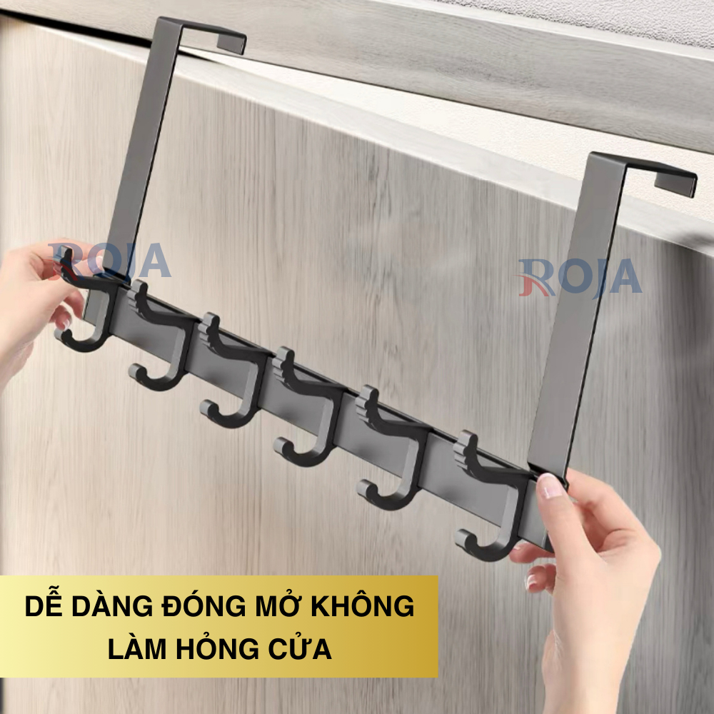 Móc Treo Đồ Đa Năng Móc Treo Sau Cửa Nhôm Không Gỉ Dán Tường Không Cần Khoan ROJA