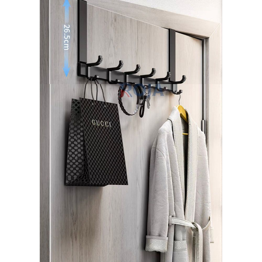 Móc Treo Đồ Đa Năng Móc Treo Sau Cửa Nhôm Không Gỉ Dán Tường Không Cần Khoan ROJA