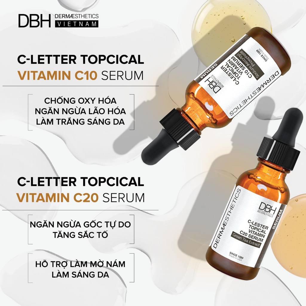 Tinh chất (serum) trắng sáng da 𝐂-𝐋𝐄𝐒𝐓𝐄𝐑 𝐓𝐎𝐏𝐈𝐂𝐀𝐋 𝐕𝐈𝐓𝐀𝐌𝐈𝐍 𝐂𝟐𝟎 𝐒𝐄𝐑𝐔𝐌 DBH