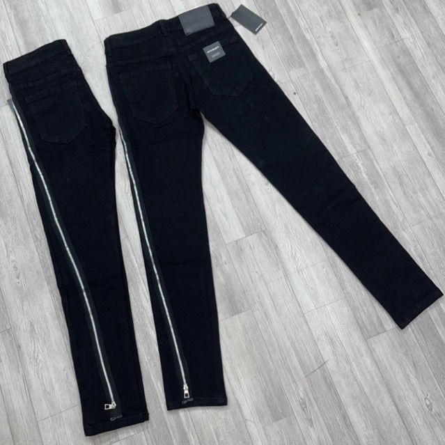 Quần Jean dsq2 Đen Mix Phối Khóa Kéo Dọc Đùi ,Jean dsq đen trơn khoá  Mẫu HOTTREND 2023