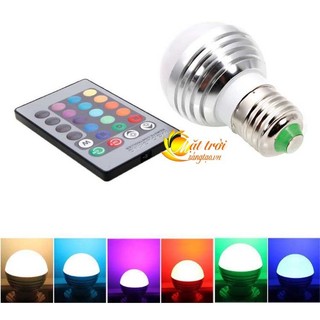 Bóng đèn led đổi màu có điều khiển từ xa RGB 3W ( Bóng tròn E14 )