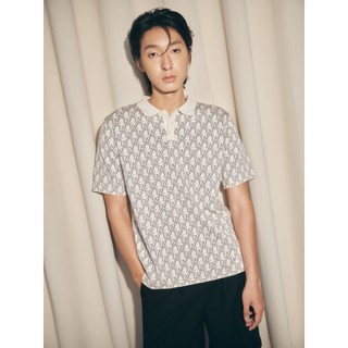 DVRK - Áo Polo Họa Tiết Monogram Màu Kem -DVRK-23FW