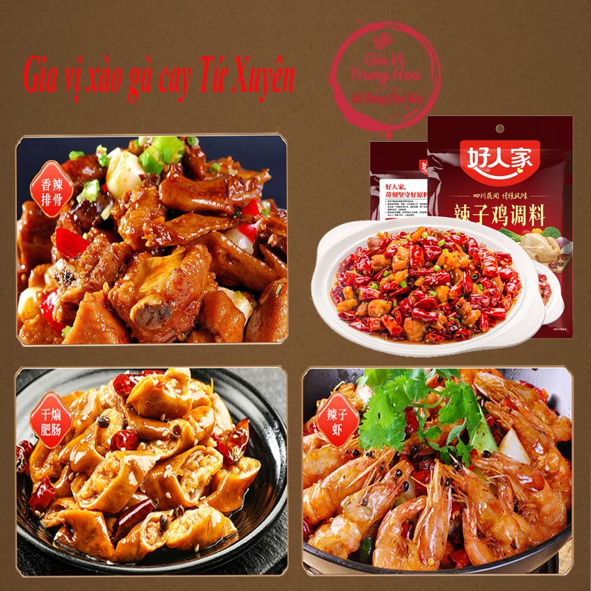 Gia vị xào gà cay tứ xuyên thơm ngon 160g-Chuẩn vị trung hoa.