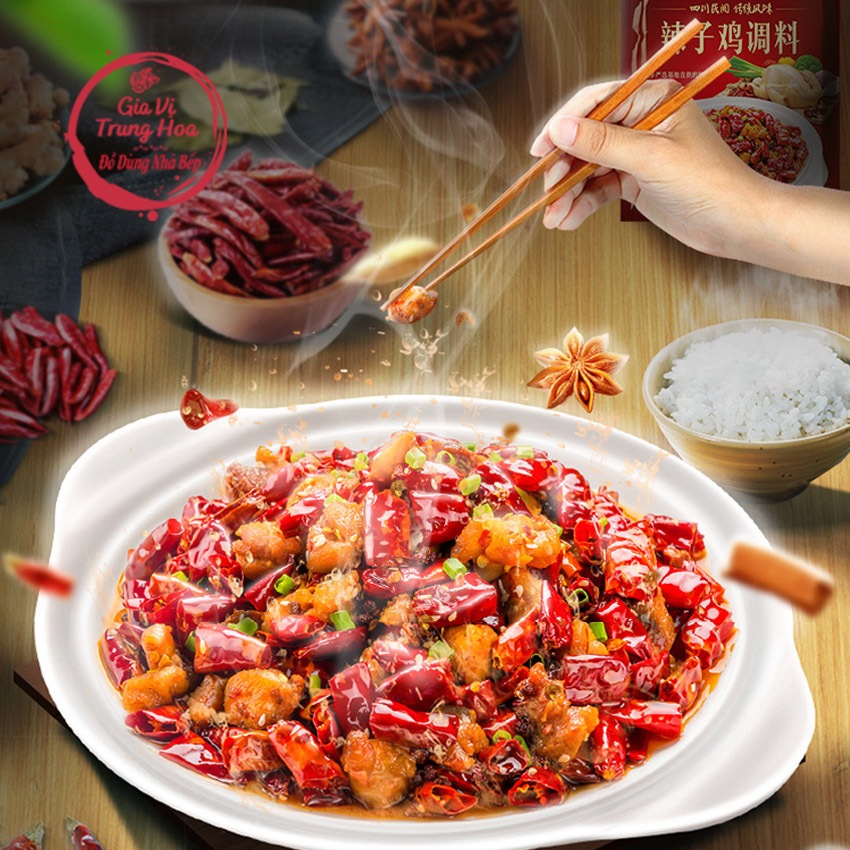 Gia vị xào gà cay tứ xuyên thơm ngon 160g-Chuẩn vị trung hoa.