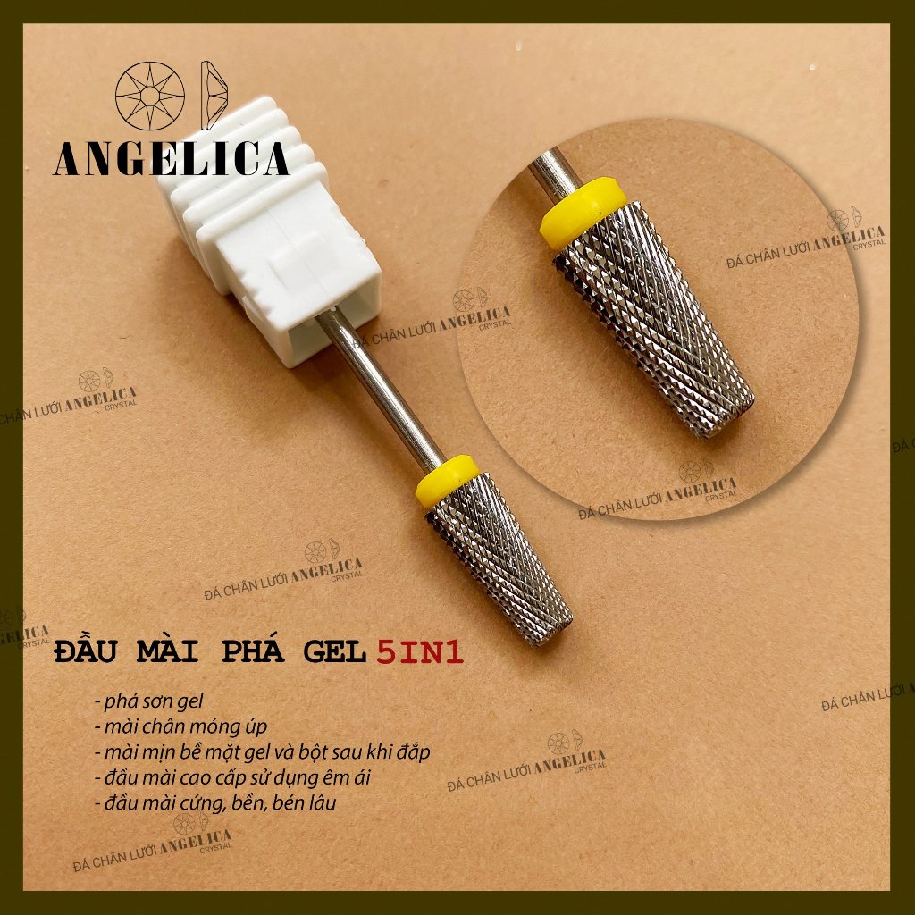 Đầu mài nhặt da nail đầu mài da, mài khoé, phá gel bột chất liệu kim loại an toàn chuyên dụng làm móng ANGELICA