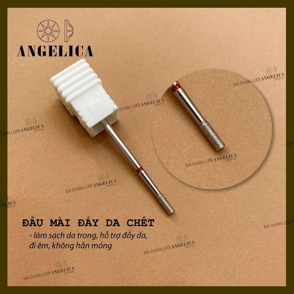 Đầu mài nhặt da nail đầu mài da, mài khoé, phá gel bột chất liệu kim loại an toàn chuyên dụng làm móng ANGELICA
