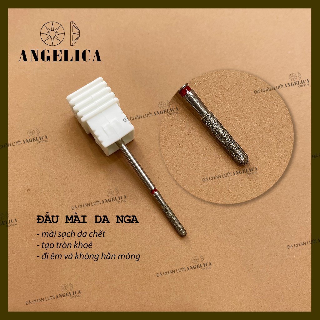 Đầu mài nhặt da nail đầu mài da, mài khoé, phá gel bột chất liệu kim loại an toàn chuyên dụng làm móng ANGELICA