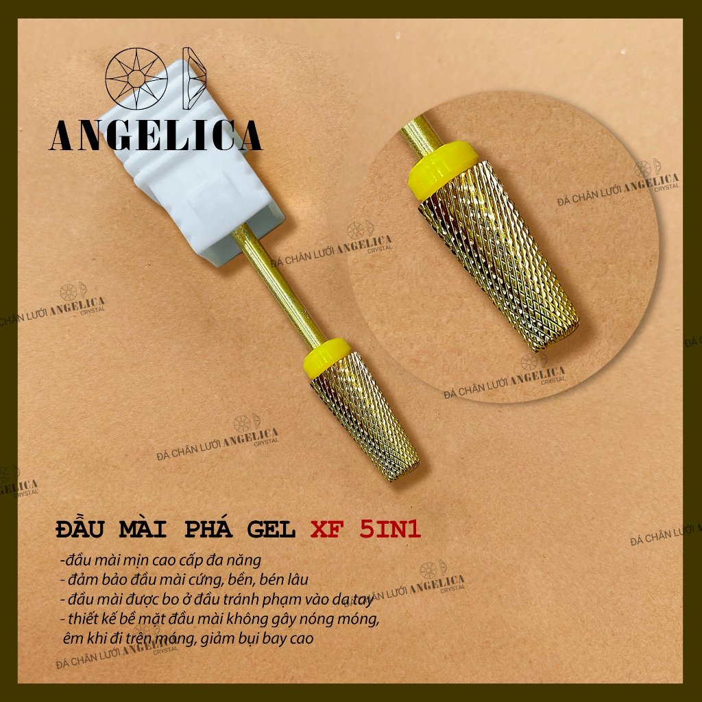 Đầu mài nhặt da nail đầu mài da, mài khoé, phá gel bột chất liệu kim loại an toàn chuyên dụng làm móng ANGELICA