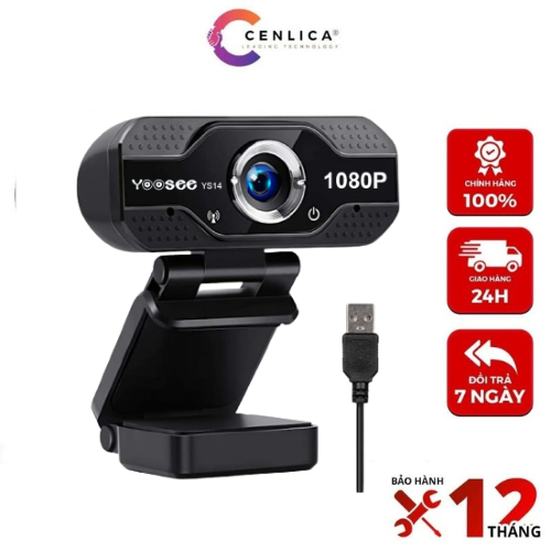 Webcam máy tính CENLICA có mic fullhd 1080p sắc nét dùng cho pc laptop livestream học online họp trực tuyến