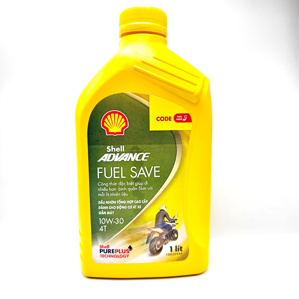 Nhớt tổng hợp Shell Advance Fuel Save 10W30 tiết kiệm nhiên liệu dành cho xe số, côn tay