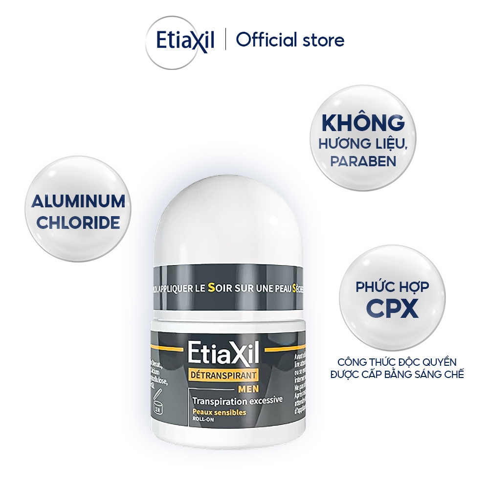 Combo lăn khử mùi chuyên sâu men Etiaxil 15ml và xịt khử mùi hôi chân Etiaxil 100ml