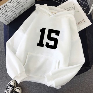 Áo Hoodie Unisex Nam Nữ Form Rộng Mũ 2 Lớp Bo Tay Gấu In Số 15 Mặc Đi Chơi Phong Cách