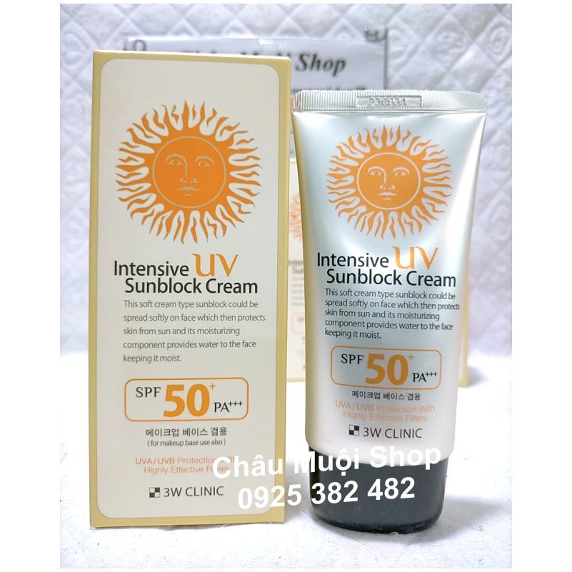 KEM CHÓNG NẮNG 3W CLINIC INTENSIVE UV SUNBLOCK CREAM -DATE 22-04-2026