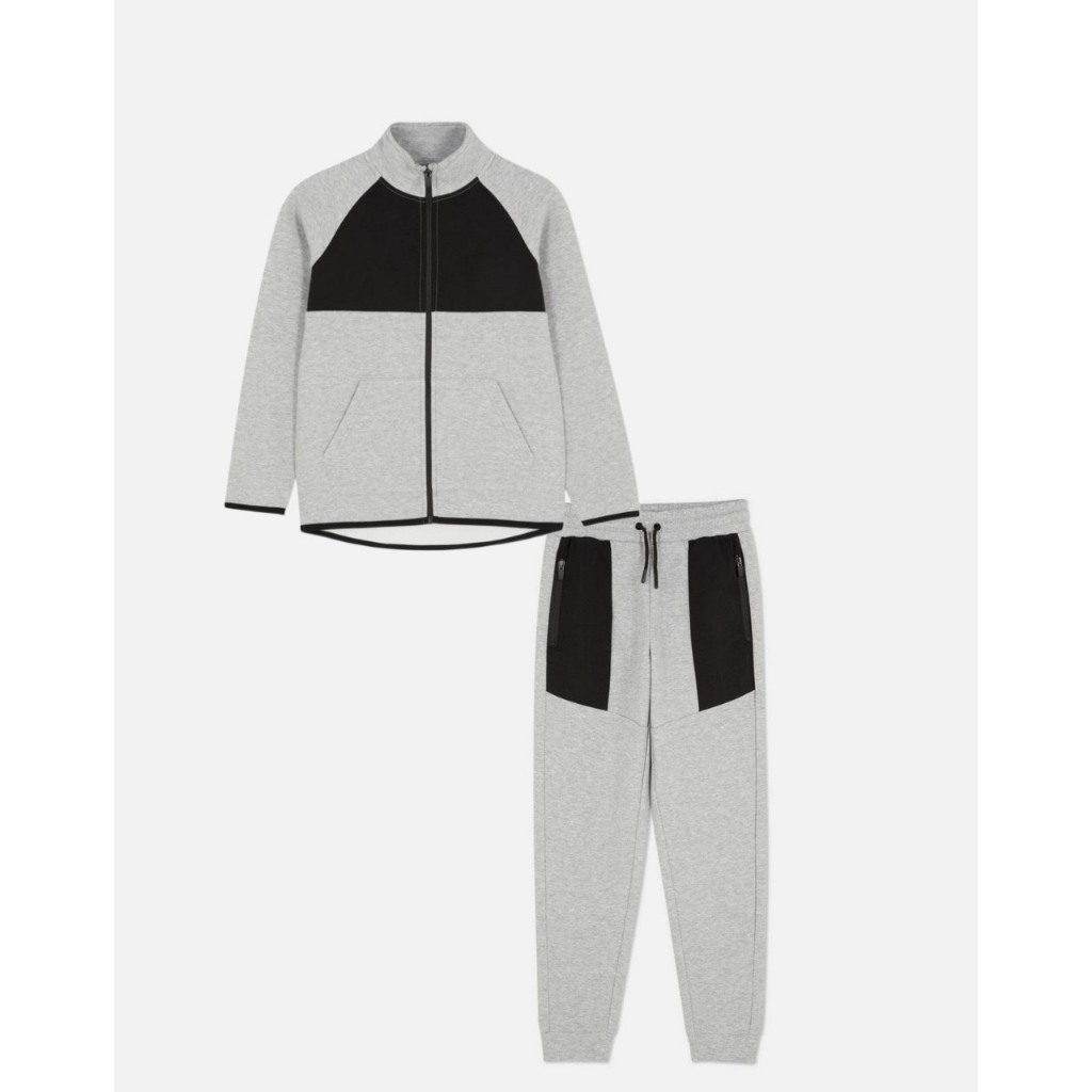 Bộ nỉ bé trai Pri mark pha màu xám đen