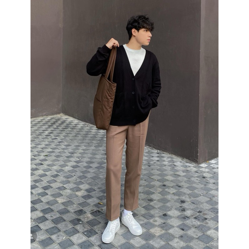 Áo Cadigan trơn Unisex Nam/ Nữ