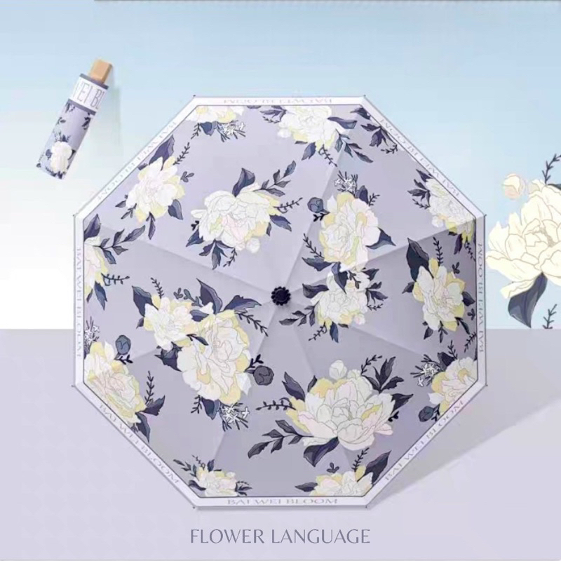 Ô Dù xếp gọn gập 3- hoa siêu xinh-đường kính 90cm