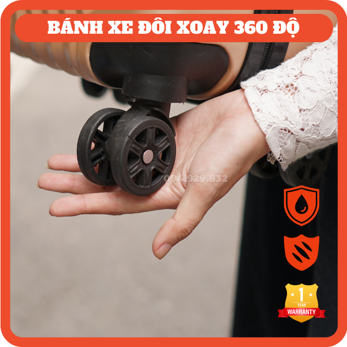 Vali kéo Dolphin 233 size 20" màu đen, xanh, hồng, vàng