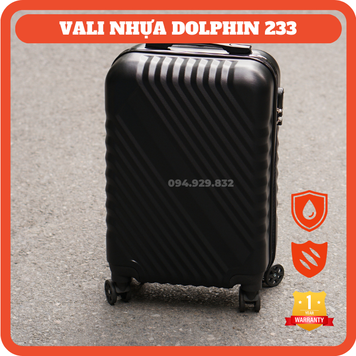 Vali kéo Dolphin 233 size 20" màu đen, xanh, hồng, vàng
