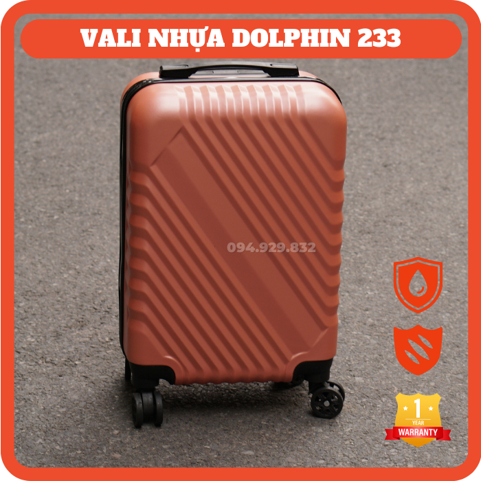 Vali kéo Dolphin 233 size 20" màu đen, xanh, hồng, vàng