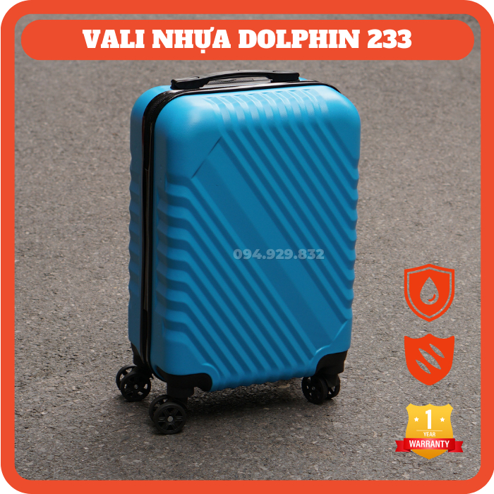Vali kéo Dolphin 233 size 20" màu đen, xanh, hồng, vàng