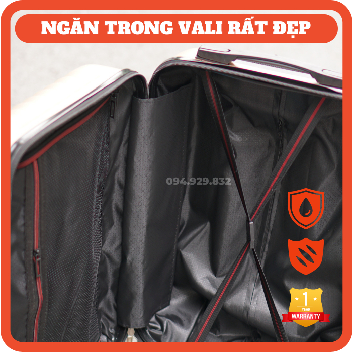 Vali kéo Dolphin 233 size 20" màu đen, xanh, hồng, vàng