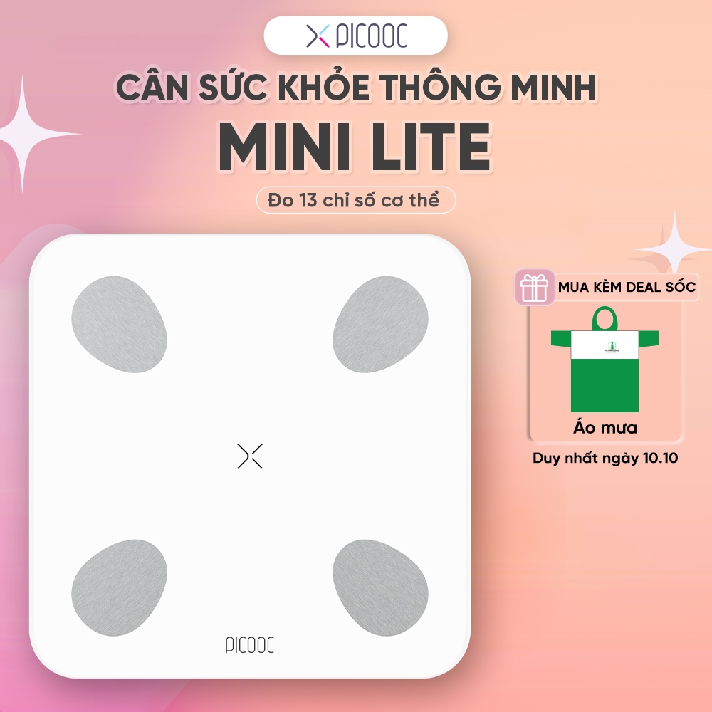 Cân Điện Tử Thông Minh PICOOC Mini Lite - Phân Tích 13 Chỉ Số Cơ Thể - APP TIẾNG VIỆT - BH 12 THÁNG