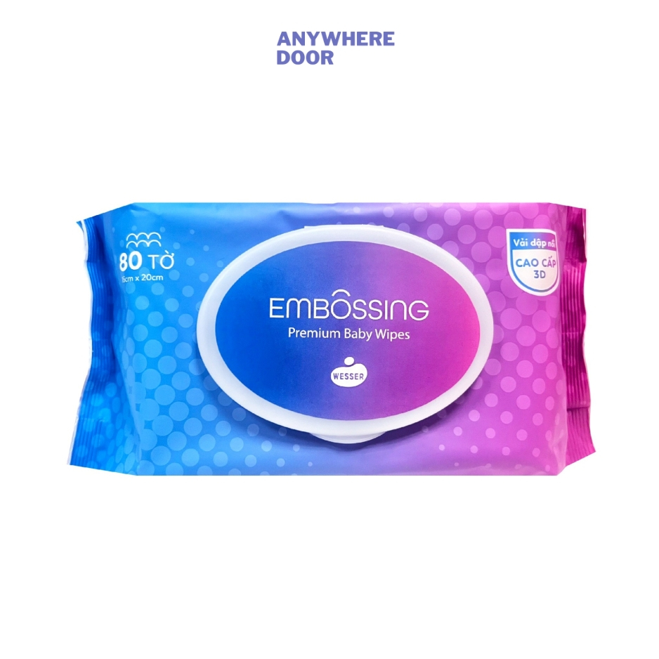 Khăn ướt cao cấp Wesser không hương 80 Tờ/72 Tờ