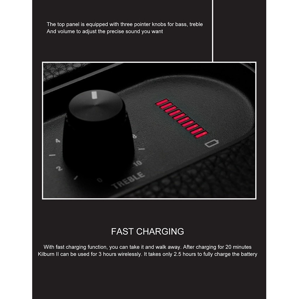 MARSHALL KILBURN II BLACK & BRASS - loa bluetooth, loa di động