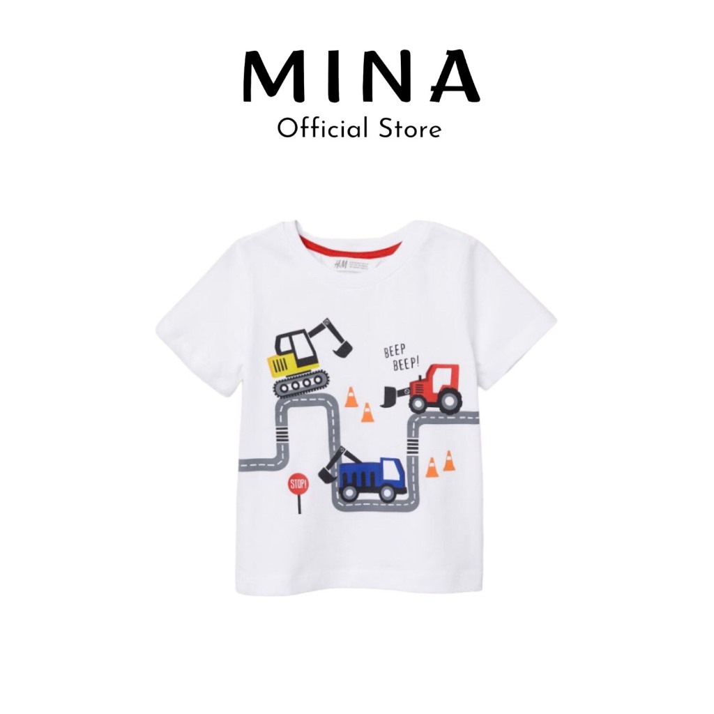 ** ÁO THUN BÉ TRAI HM - CẮT TAG, CHƯA MẶC - MỚI 100%