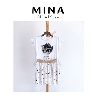 Thanh lý* bộ pijama bé gái in họa tiết hm 1-2 tuổi