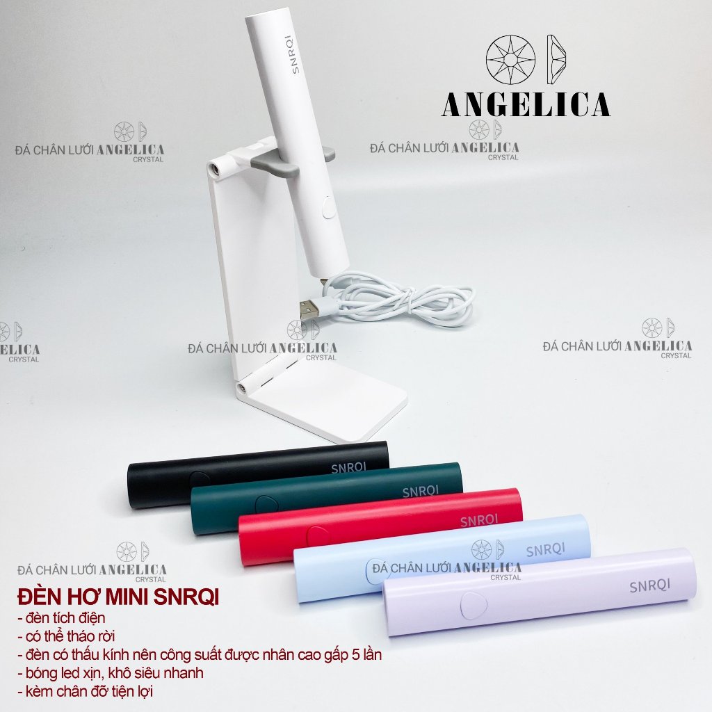 Đèn máy hơ móng mini cầm tay tích điện SNRQI chính hãng hàng cty T8 ANGELICA