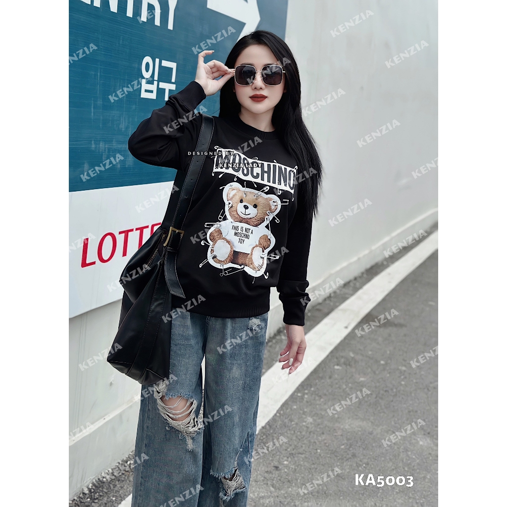 Áo Nỉ Nữ siêu cấp Form chuẩn Kenzia Lady- Áo Sweater Cổ Tròn Dài Tay  Basic  - KN5003