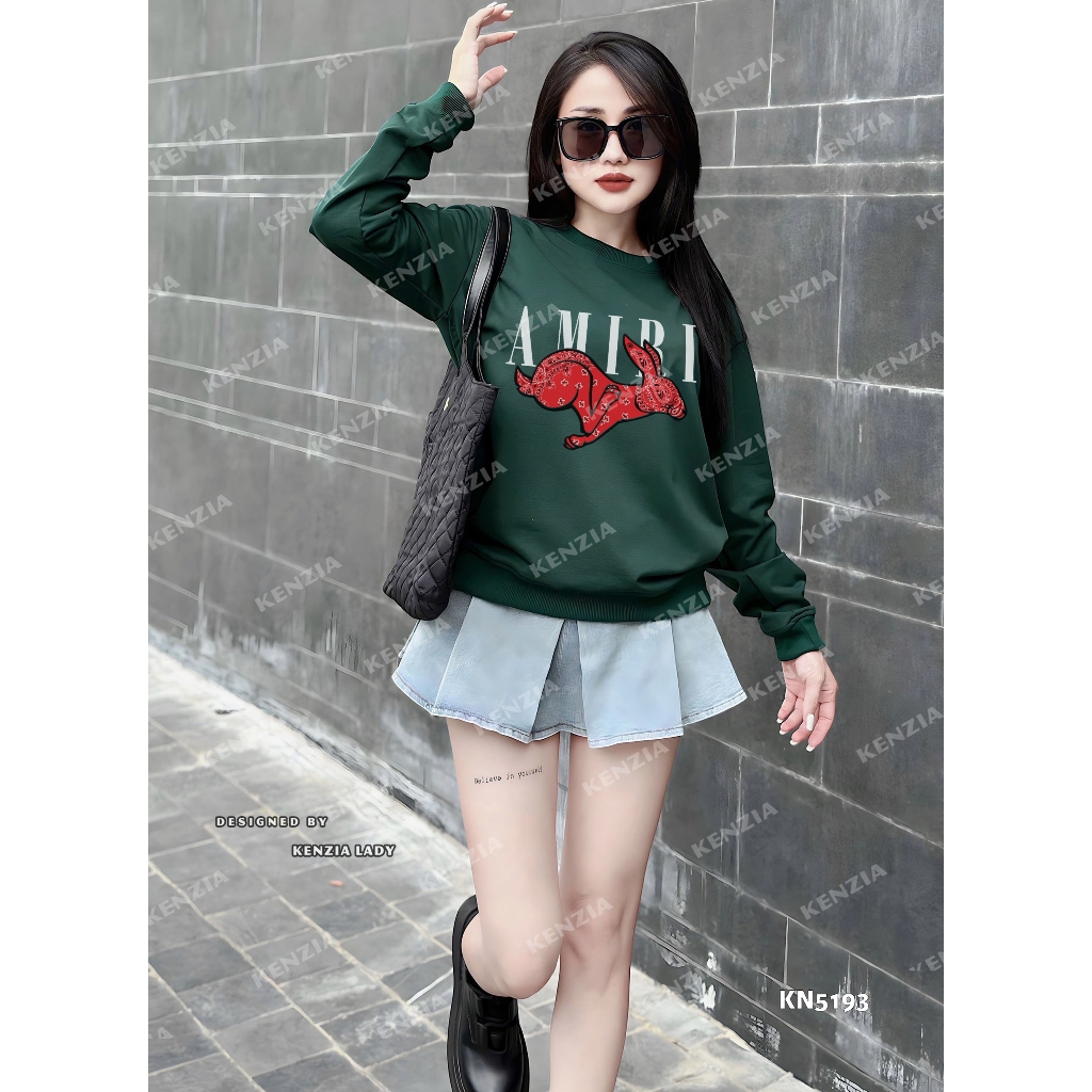 Áo Nỉ Nữ siêu cấp Form chuẩn Kenzia Lady- Áo Sweater Cổ Tròn Dài Tay  Basic  - KN5193